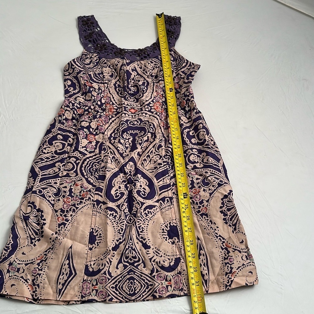 Free People purple crochet beaded sleeveless cocktail dress - Picture 9 of 10